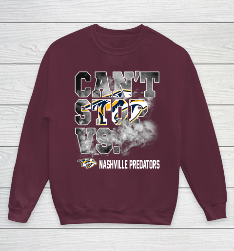 NHL Nashville Predators Hockey Can't Stop Vs Youth Sweatshirt 5 NHL Nashville Predators Hockey Can't Stop Vs Youth Sweatshirt - Image 5