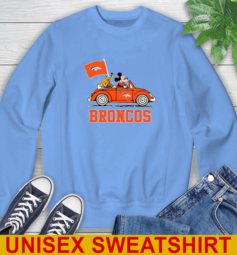 NFL Football Denver Broncos Pluto Mickey Driving Disney Shirt Sweatshirt 11