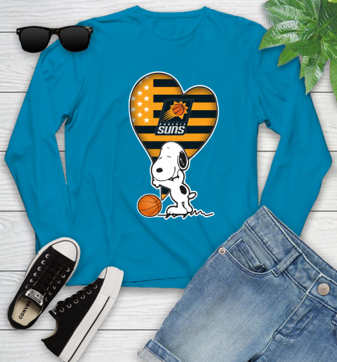 Phoenix Suns NBA Basketball The Peanuts Movie Adorable Snoopy Youth Long Sleeve 7