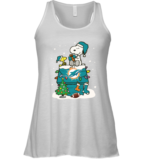 A Happy Christmas With Miami Dolphins Snoopy Shirts Racerback Tank