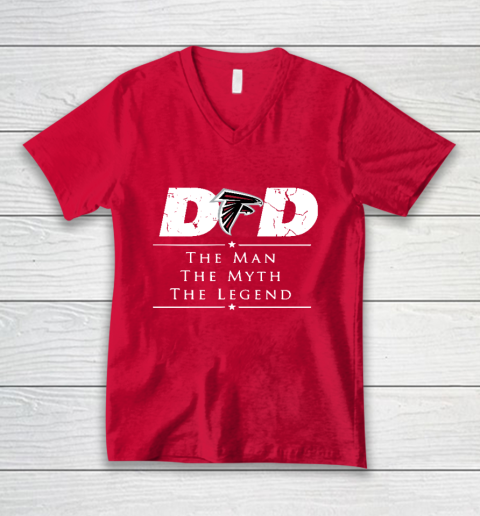 Atlanta Falcons NFL Football Dad The Man The Myth The Legend V-Neck T-Shirt 6