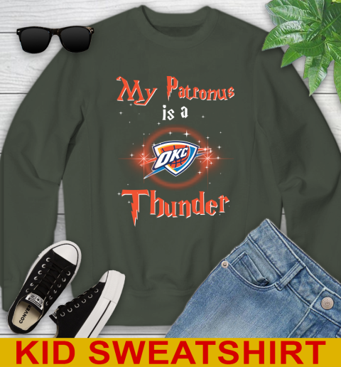 NBA Basketball Harry Potter My Patronus Is A Oklahoma City Thunder Youth Sweatshirt 8