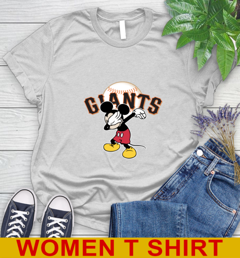 San Francisco Giants MLB Baseball Dabbing Mickey Disney Sports Women's T-Shirt
