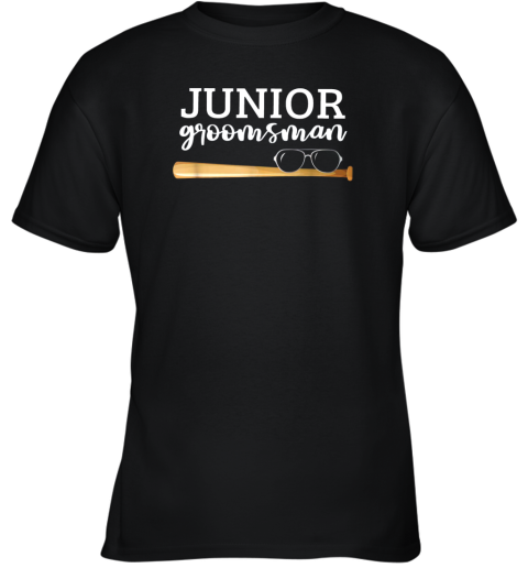 Junior Groomsman Baseball Bat Wedding Party Jr Boys Gift Youth T-Shirt