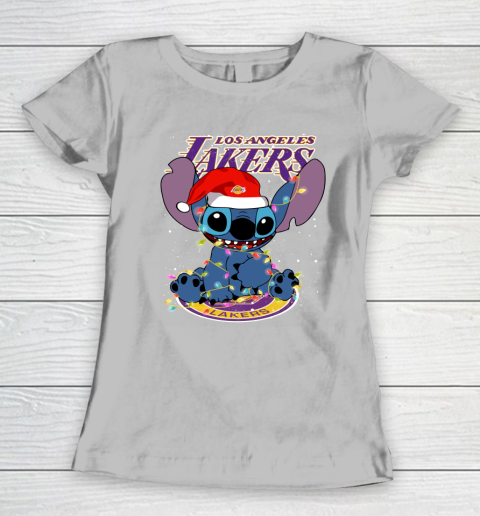 Los Angeles Lakers NBA noel stitch Basketball Christmas Women's T-Shirt 3