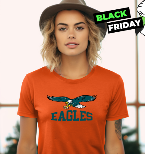 vupv philadelphia eagles football ladies t shirt 20 front orange