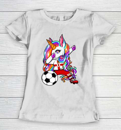 Dabbing Unicorn Northern Ireland Soccer Fans Jersey Football Women's T-Shirt