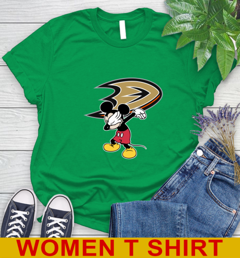 Anaheim Ducks NHL Hockey Dabbing Mickey Disney Sports Women's T-Shirt 6