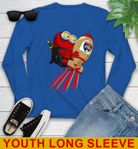 NHL Hockey Florida Panthers Deadpool Minion Marvel Shirt Youth Long Sleeve 10