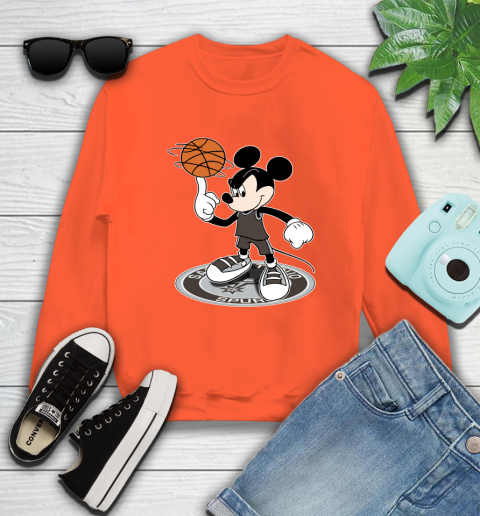 NBA Basketball San Antonio Spurs Cheerful Mickey Disney Shirt Sweatshirt 4