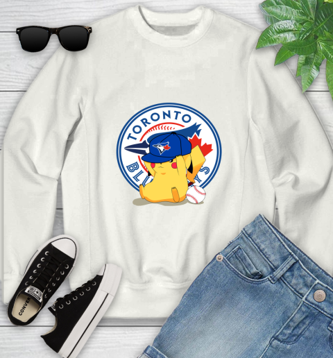 MLB Pikachu Baseball Sports Toronto Blue Jays Youth Sweatshirt