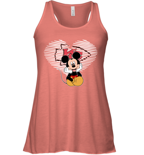 NFL Kansas City Chiefs The Heart Mickey Mouse Disney Football T Shirt XNkpE8mrtFu flowy tank 32 95 151514 front coral