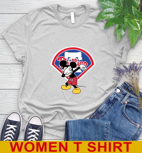 Philadelphia Phillies MLB Baseball Dabbing Mickey Disney Sports Women's T-Shirt