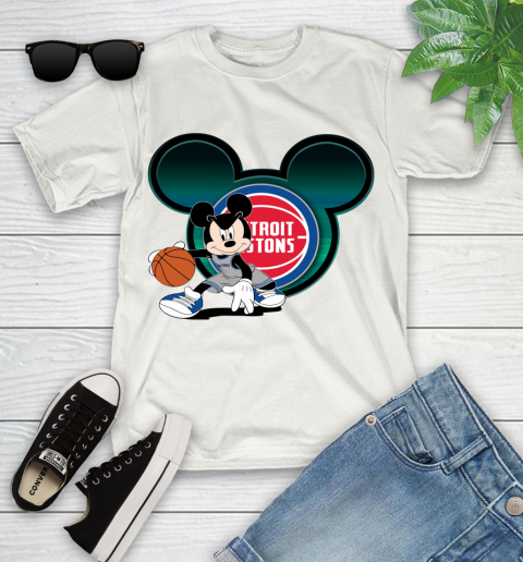 NBA Detroit Pistons Mickey Mouse Disney Basketball Youth T-Shirt