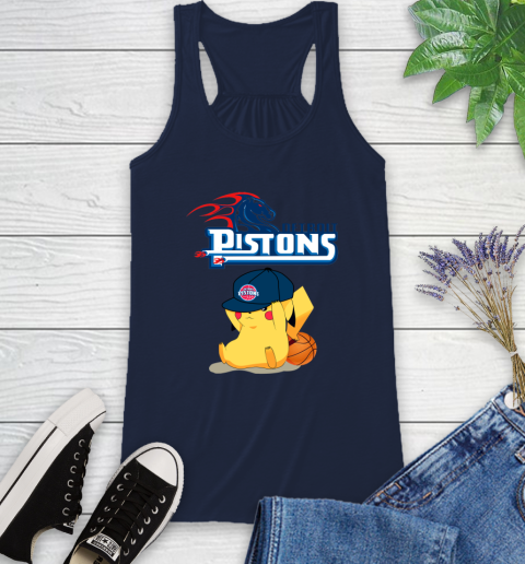 NBA Pikachu Basketball Sports Detroit Pistons Racerback Tank 12