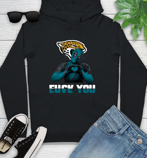 NHL Jacksonville Jaguars Deadpool Love You Fuck You Football Sports Youth Hoodie