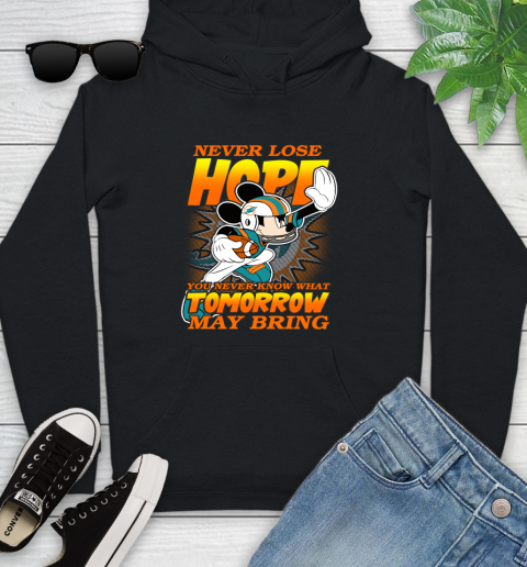 Miami Dolphins NFL Football Mickey Disney Never Lose Hope Youth Hoodie