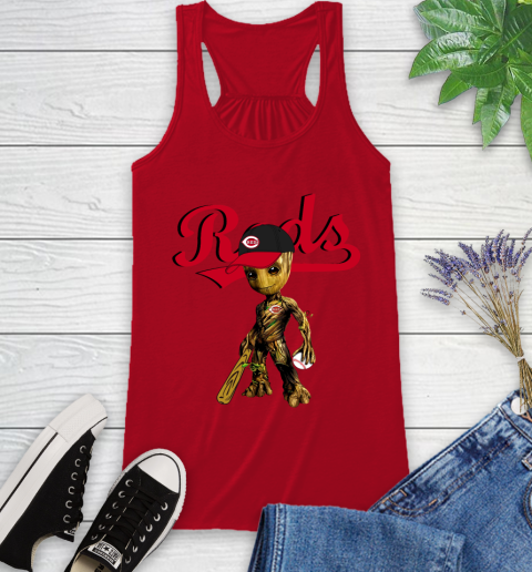 MLB Cincinnati Reds Groot Guardians Of The Galaxy Baseball Racerback Tank 6