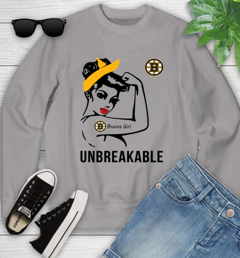 NHL Boston Bruins Girl Unbreakable Hockey Sports Youth Sweatshirt 2