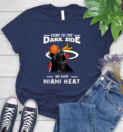 NBA Come To The Dark Side We Have Miami Heat Star Wars Darth Vader Basketball Women's T-Shirt 14