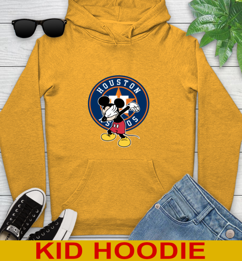 Houston Astros MLB Baseball Dabbing Mickey Disney Sports Youth Hoodie 3
