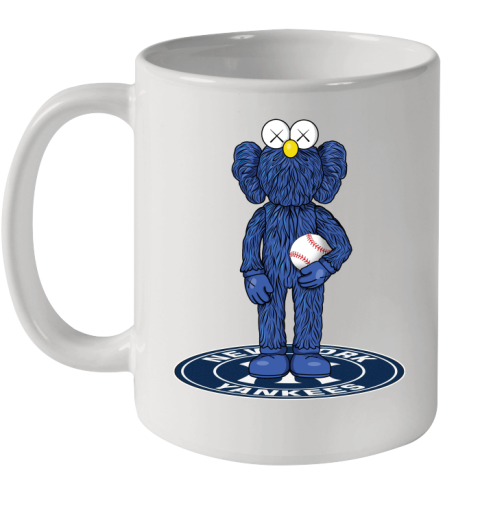 MLB Baseball New York Yankees Kaws Bff Blue Figure Shirt Ceramic Mug 11oz