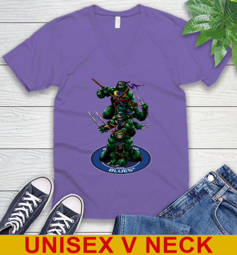 NHL Hockey St.Louis Blues Teenage Mutant Ninja Turtles Shirt V-Neck T-Shirt 9