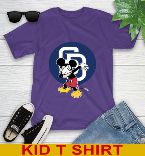 San Diego Padres MLB Baseball Dabbing Mickey Disney Sports Youth T-Shirt 4