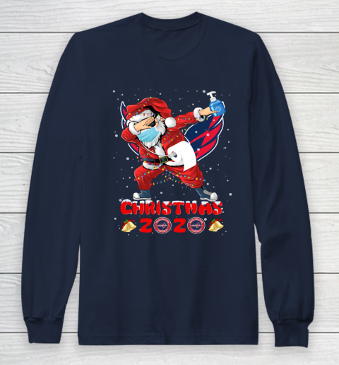 Washington Capitals Funny Santa Claus Dabbing Christmas 2020 NHL Long Sleeve T-Shirt 2