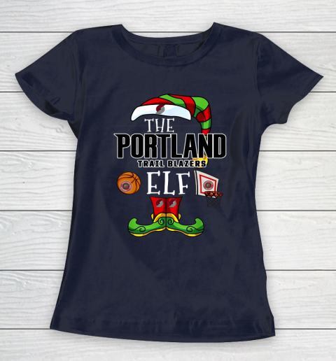 Portland Trail Blazers Christmas ELF Funny NBA Women's T-Shirt 2