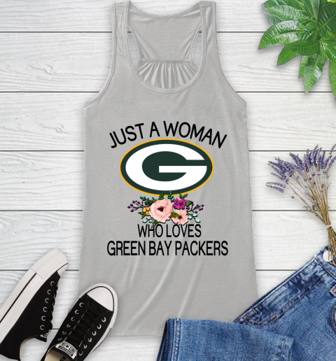 NFL Just A Woman Who Loves Green Bay Packers Football Sports Racerback Tank