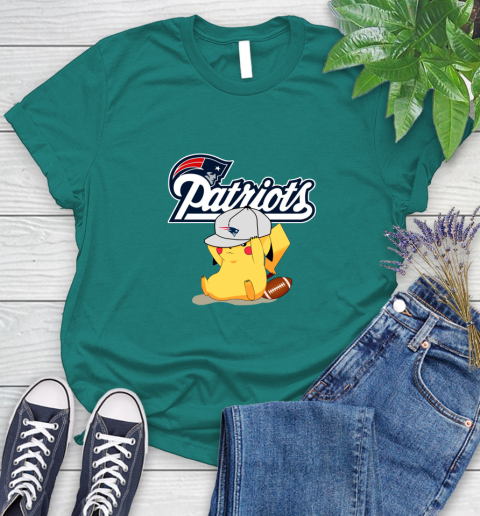 NFL Pikachu Football Sports New England Patriots Women's T-Shirt 12