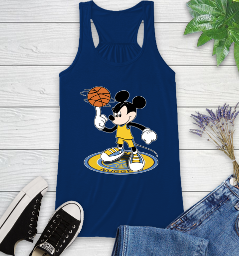 NBA Basketball Denver Nuggets Cheerful Mickey Disney Shirt Racerback Tank 8