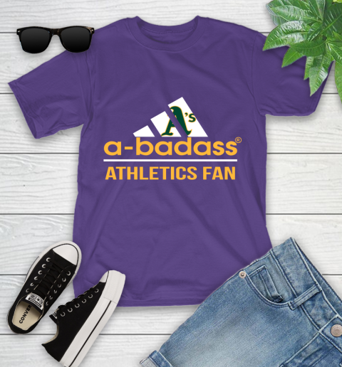 MLB A Badass Oakland Athletics Fan Adidas Baseball Sports Youth T-Shirt 3