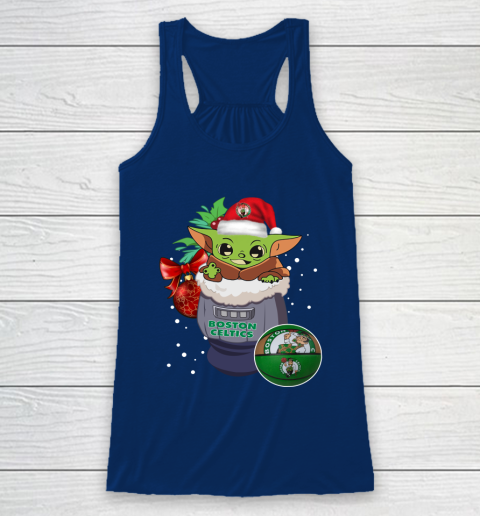 Boston Celtics Christmas Baby Yoda Star Wars Funny Happy NBA Racerback Tank 7