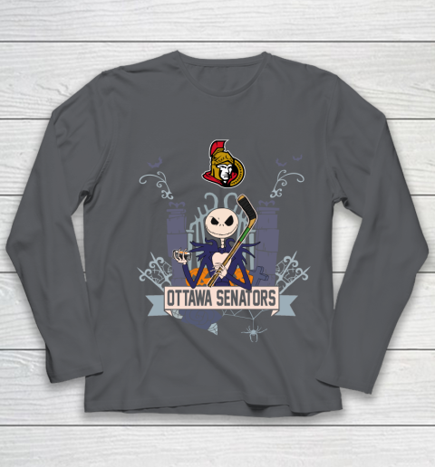 NHL Ottawa Senators Hockey Jack Skellington Halloween Youth Long Sleeve 6