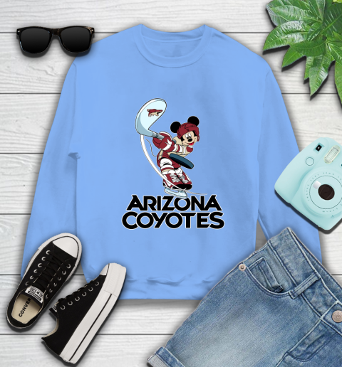 NHL Hockey Arizona Coyotes Cheerful Mickey Mouse Shirt Sweatshirt 11