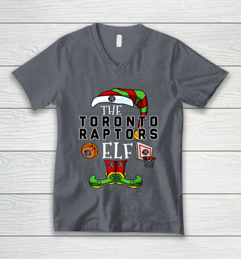 Toronto Raptors Christmas ELF Funny NBA V-Neck T-Shirt 4