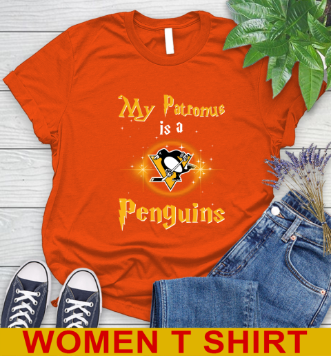 NHL Hockey Harry Potter My Patronus Is A Pittsburgh Penguins Women's T-Shirt 3