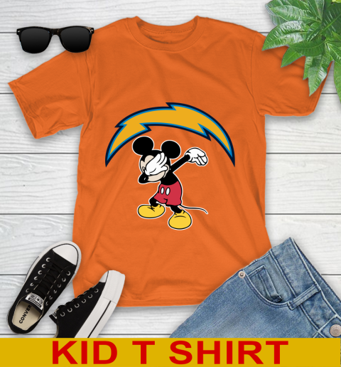 San Diego Chargers NFL Football Dabbing Mickey Disney Sports Youth T-Shirt 7