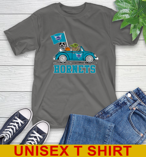 NBA Basketball Charlotte Hornets Darth Vader Baby Yoda Driving Star Wars Shirt T-Shirt 8