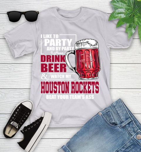 NBA Drink Beer and Watch My Houston Rockets Beat Your Team's Ass Basketball Youth T-Shirt 4