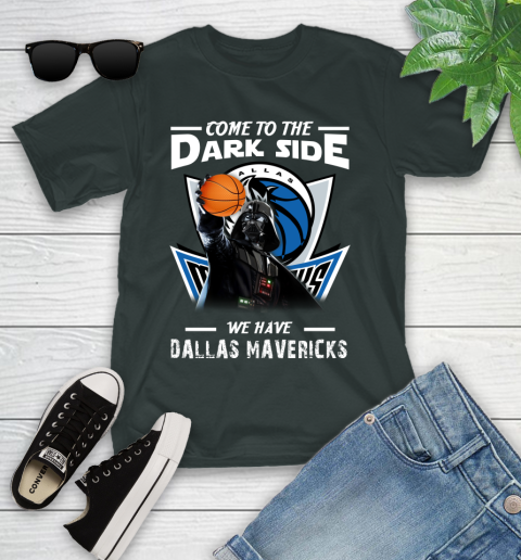 NBA Come To The Dark Side We Have Dallas Mavericks Star Wars Darth Vader Basketball Youth T-Shirt 6