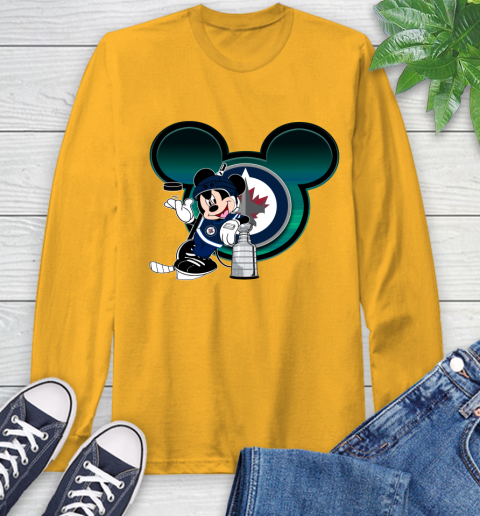 NHL Winnipeg Jets Stanley Cup Mickey Mouse Disney Hockey T Shirt Long Sleeve T-Shirt 3
