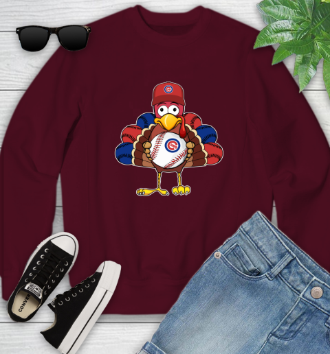 Chicago Cubs Turkey thanksgiving Youth Sweatshirt 5