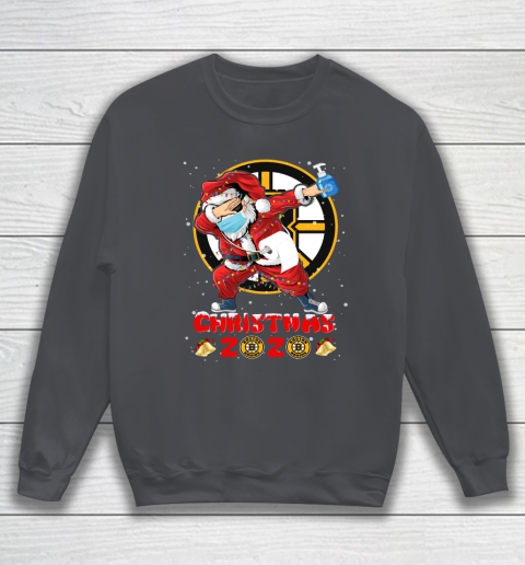 Boston Bruins Funny Santa Claus Dabbing Christmas 2020 NHL Sweatshirt 4