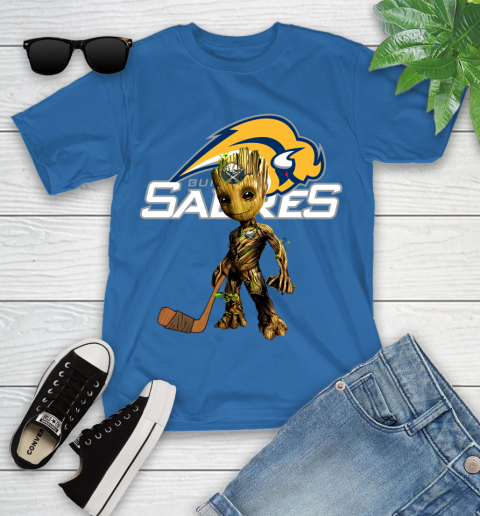 Buffalo Sabres NHL Hockey Groot Marvel Guardians Of The Galaxy Youth T-Shirt 9