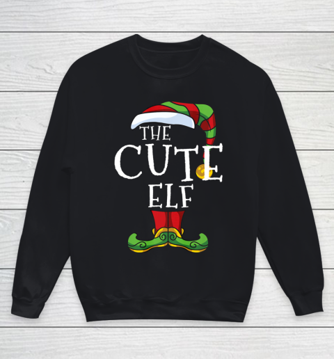 Cute Elf Family Matching Christmas Group Funny Gift Pajama Youth Sweatshirt