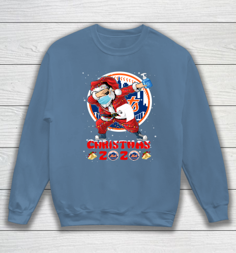 New York Mets Funny Santa Claus Dabbing Christmas 2020 MLB Sweatshirt 6
