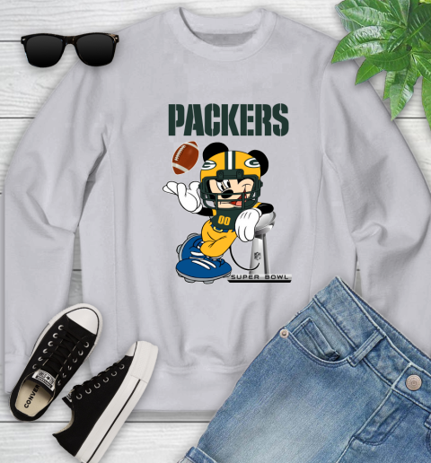 NFL Green Bay Packers Mickey Mouse Disney Super Bowl Football T Shirt Youth Sweatshirt 14